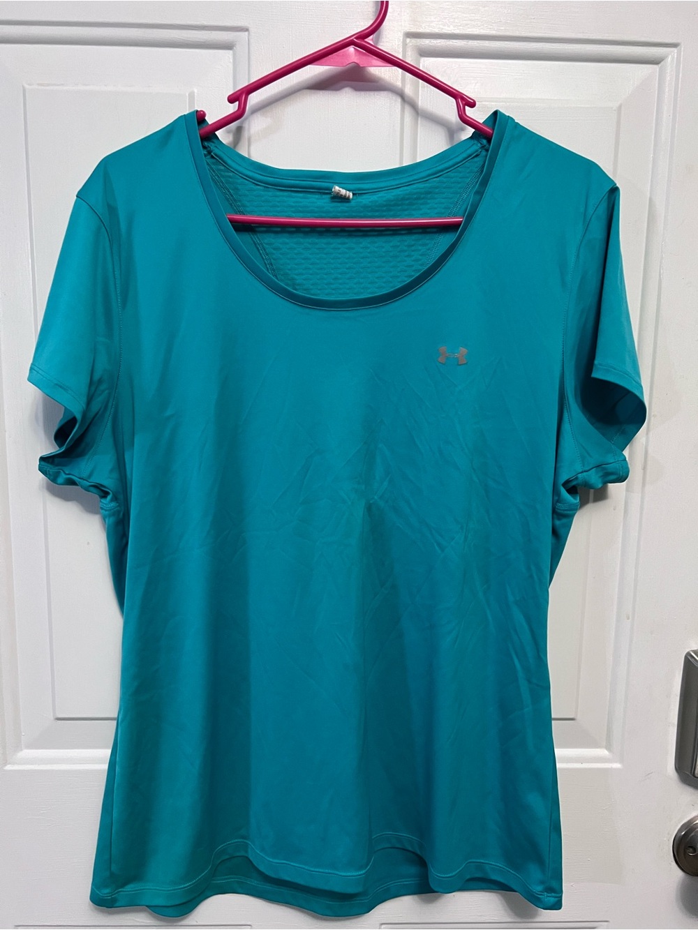 Under Armour HeatGear Flyweight T Teal Turquoise Short Sleeve Running Shirt 2x?